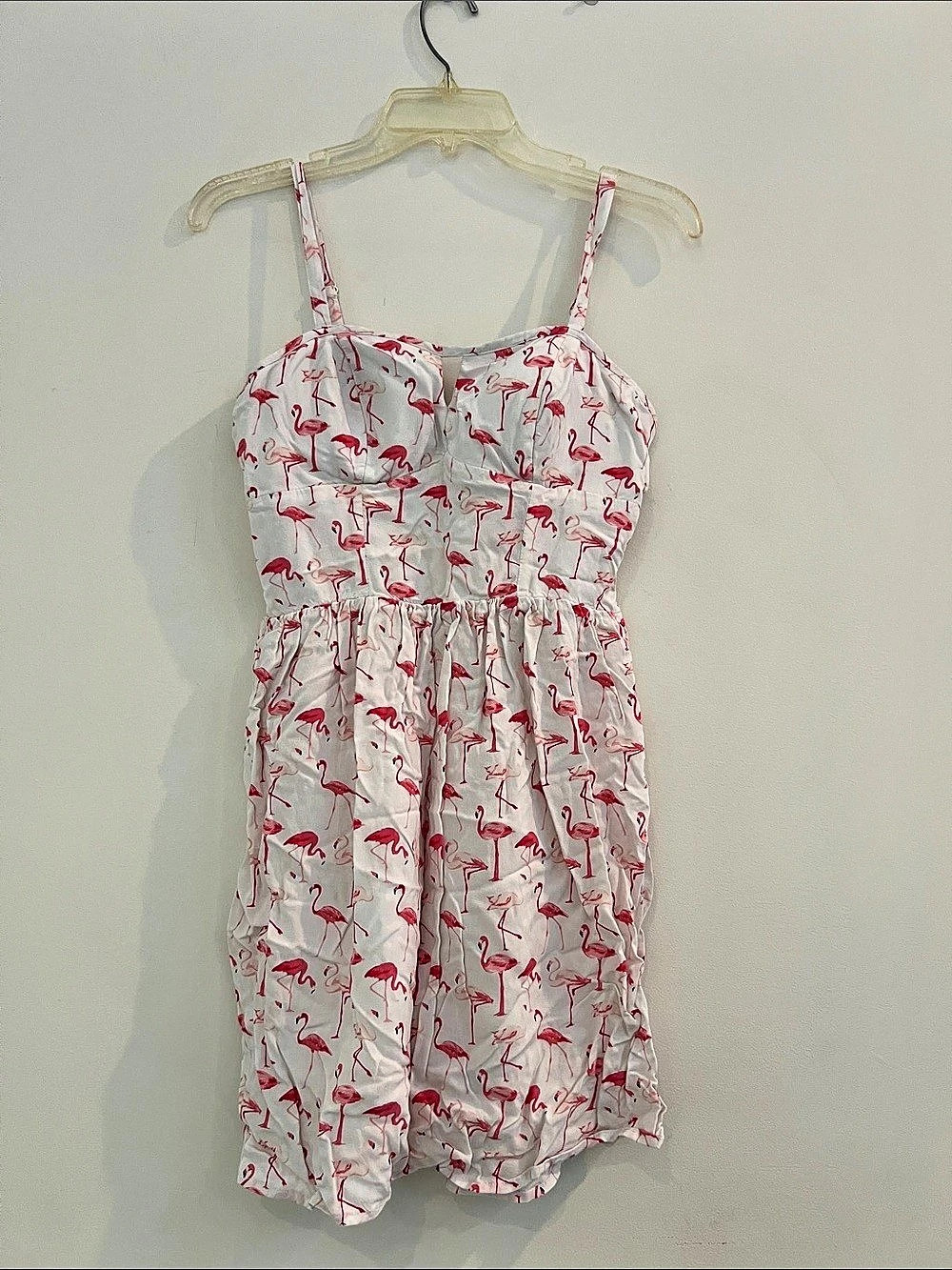 A.W.W Pink Flamingo Print Mini Dress Size Medium Like New